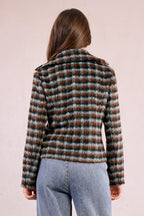 Textured Plaid Coat
