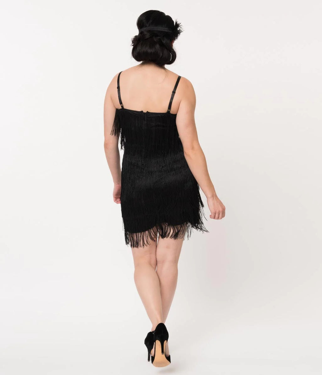 Black Tiered Flapper Dress