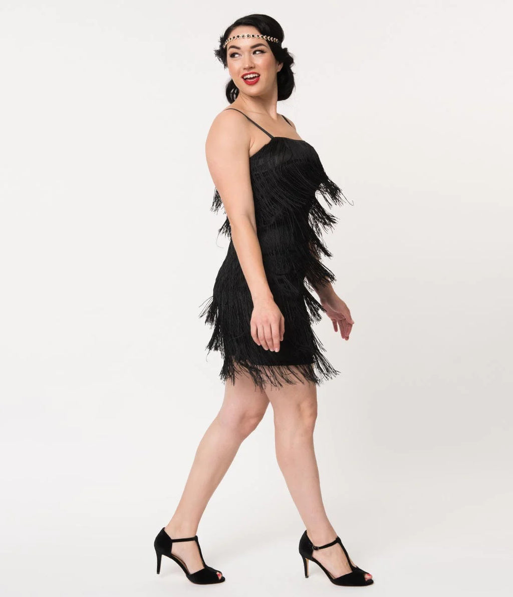 Black Tiered Flapper Dress