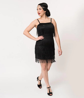 Black Tiered Flapper Dress
