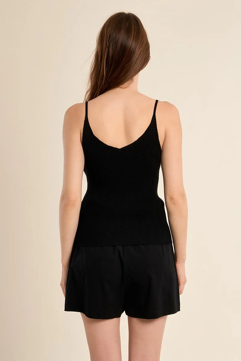 Black Knitted Tank Top
