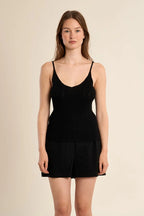 Black Knitted Tank Top