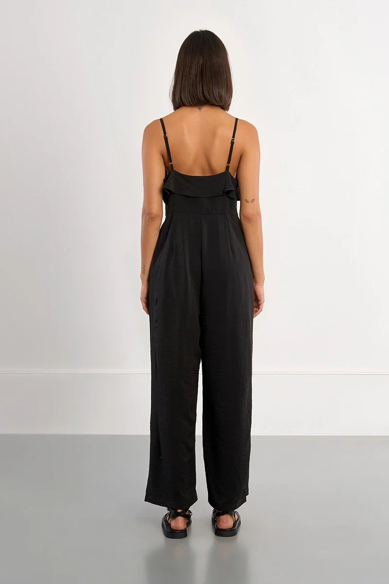 Black Ruffled Jumpsuit