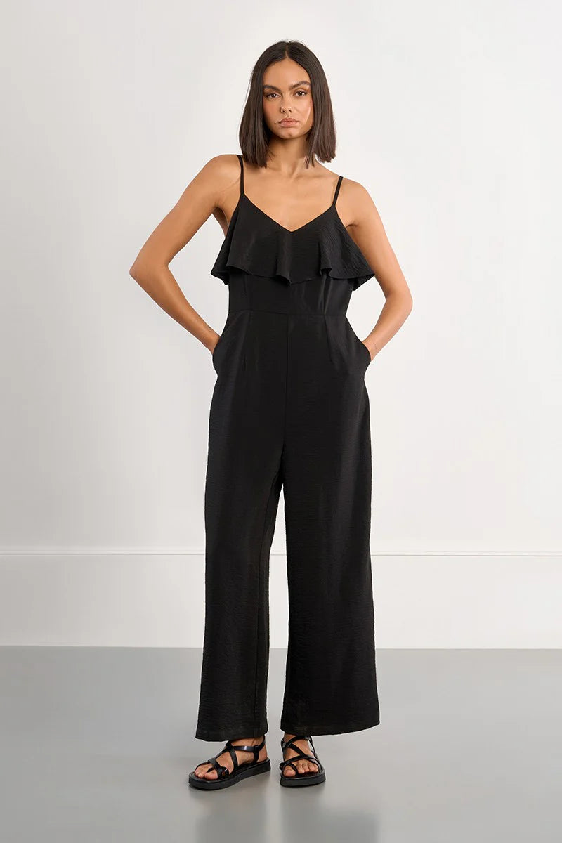 Black Ruffled Jumpsuit