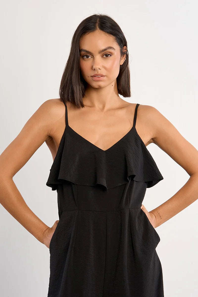 Black Ruffled Jumpsuit