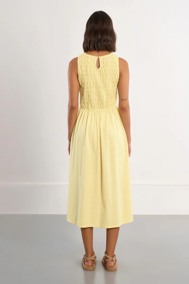 Yellow Smocked Cotton Dress