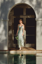 Satin Lace Detail Maxi Dress