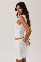 Cotton and Lace Eyelet Tank