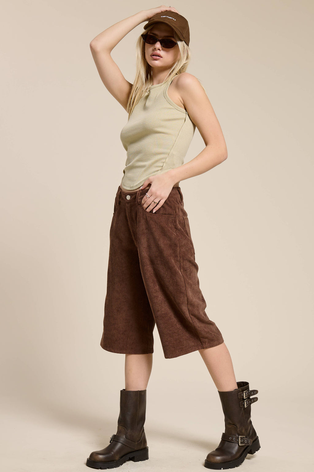 Corduroy Culotte Bermuda Shorts
