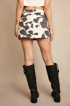 COW PRINT MINI SKIRT