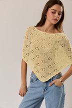 Openwork Detail Sweater Poncho
