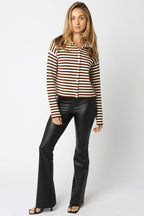 Elina Striped Collar Knit Top