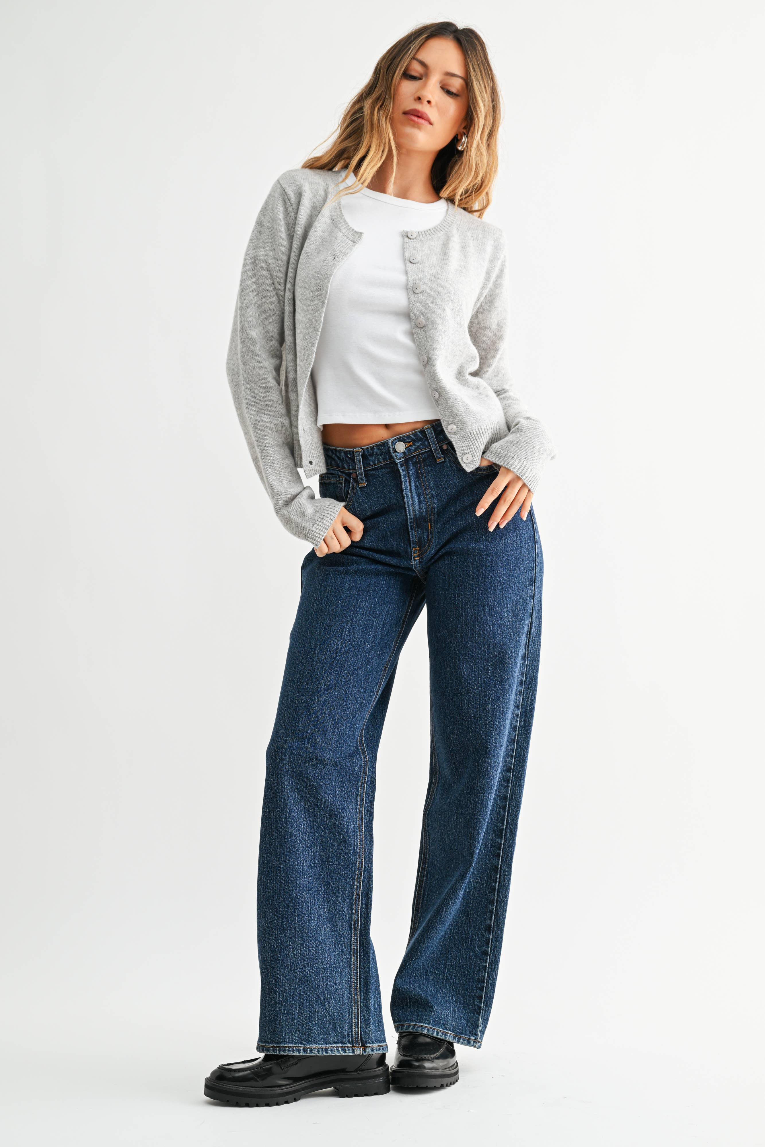 Dark Wash Straight Jeans