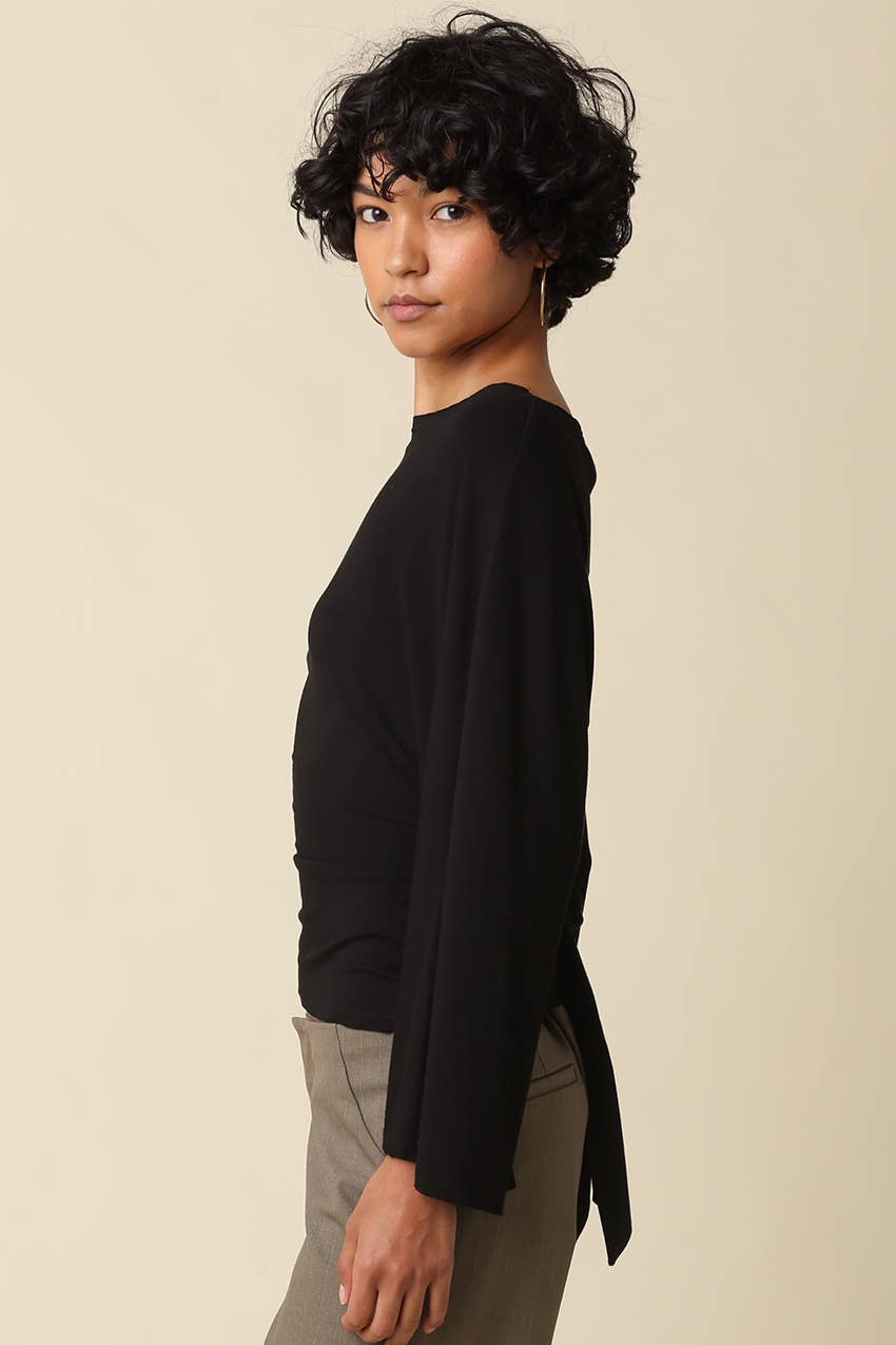 Allyson Back-Tie Dolman Sleeve Top