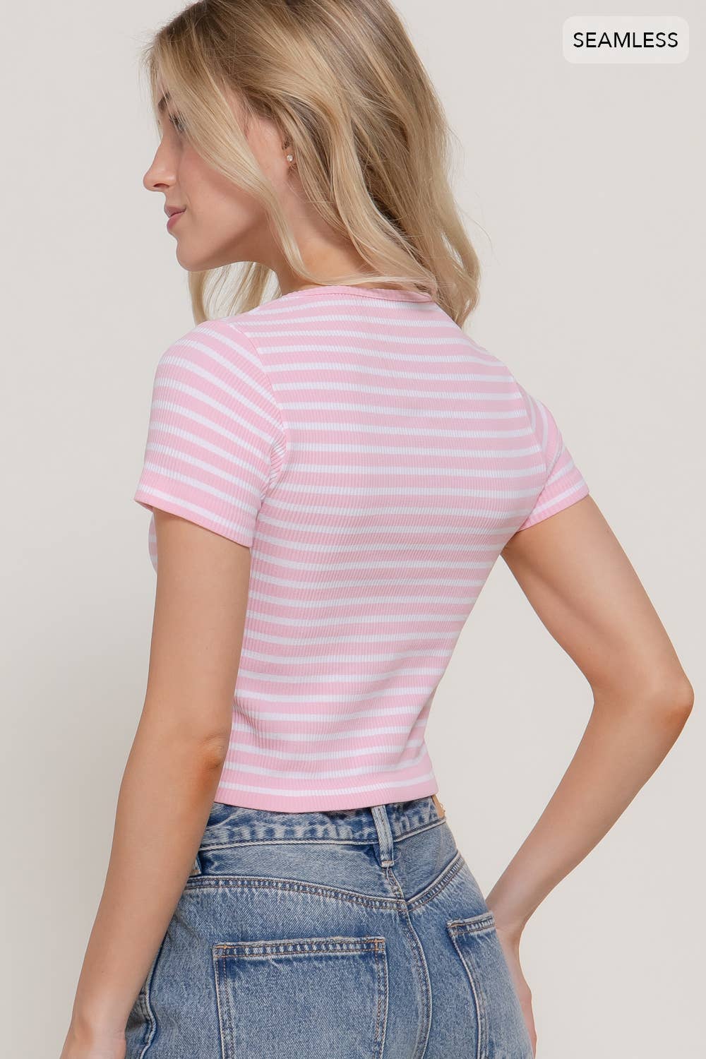 Seamless Stripe Ribbed Top