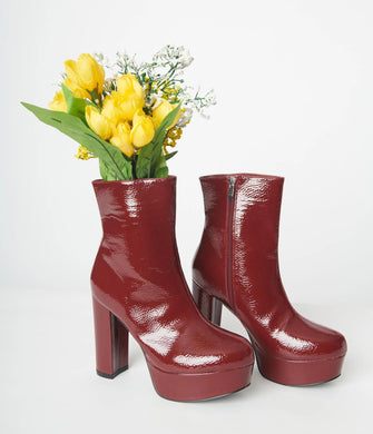 Dark Cherry Platform Boots
