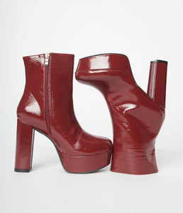 Dark Cherry Platform Boots