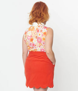 Burnt Orange Mini Skirt