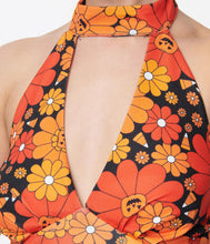 Load image into Gallery viewer, Pumpkin Floral Jumpsuit
