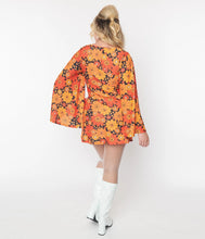 Load image into Gallery viewer, Mod Pumpkin Floral Mini Dress