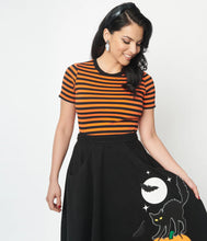 Load image into Gallery viewer, Orange &amp; Black Striped Top