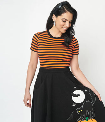 Orange & Black Striped Top