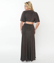 Load image into Gallery viewer, Lurex Maxi Dress with Cut Outs