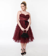 Load image into Gallery viewer, Burgundy Tulle Cupcake Dress