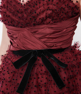 Burgundy Tulle Cupcake Dress