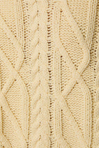 Short Sleeve Cable Knit Sweater