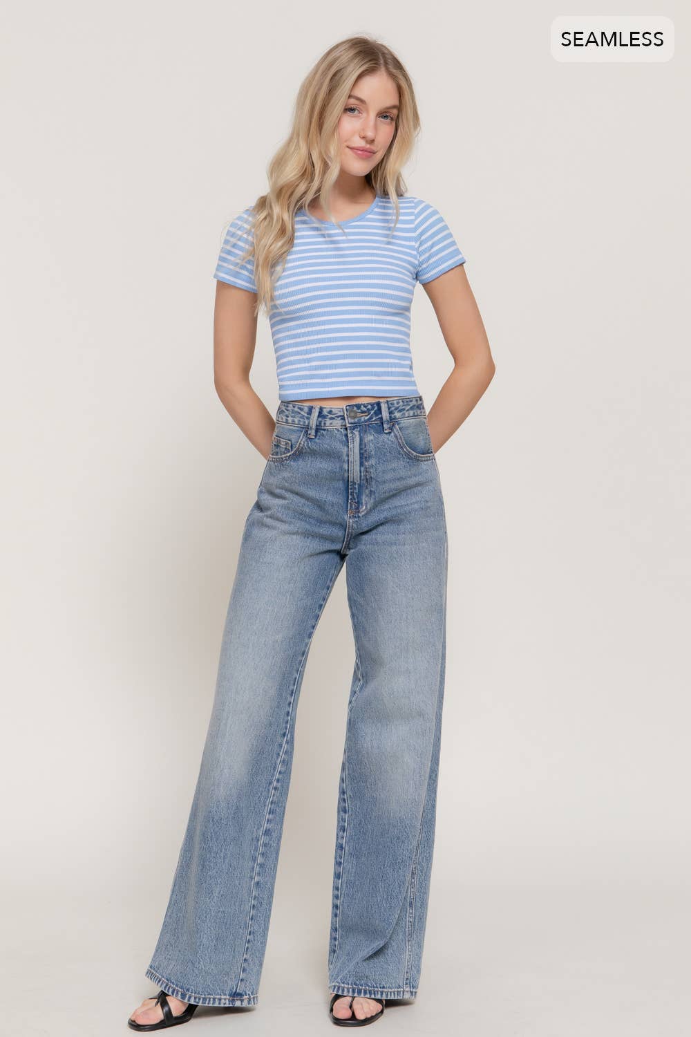 Seamless Stripe Ribbed Top