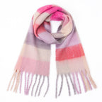 Chunky Plaid Scarf with Fringe