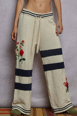 3D Embroidery Chenille Sweater Pants