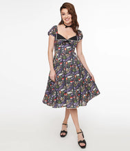 Load image into Gallery viewer, Spellbinding Print Swing Dress