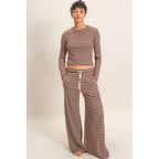 Striped Waffle Knit Pants