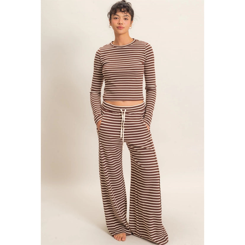 Striped Waffle Knit Pants