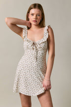 Ruffle Strap Floral Mini Dress