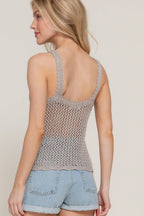 V-Neck Crochet Tank