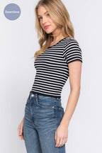 Seamless Stripe Ribbed Top