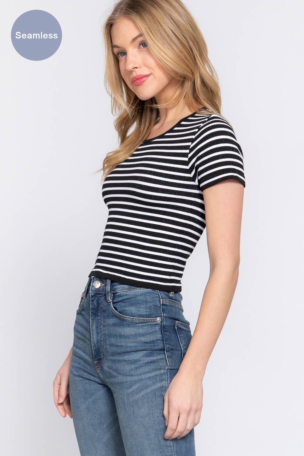 Seamless Stripe Ribbed Top