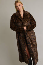 Cheetah Faux Fur Long Coat