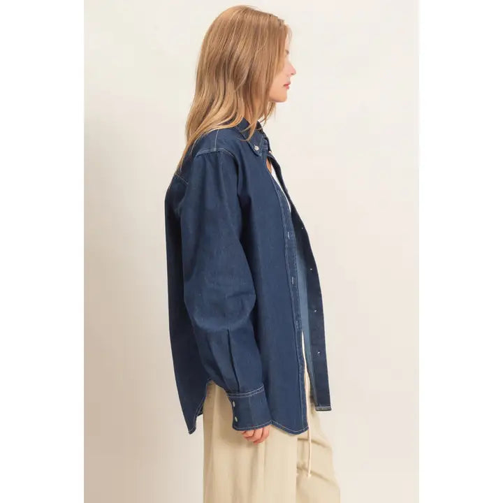 Button-Up Denim Shirt