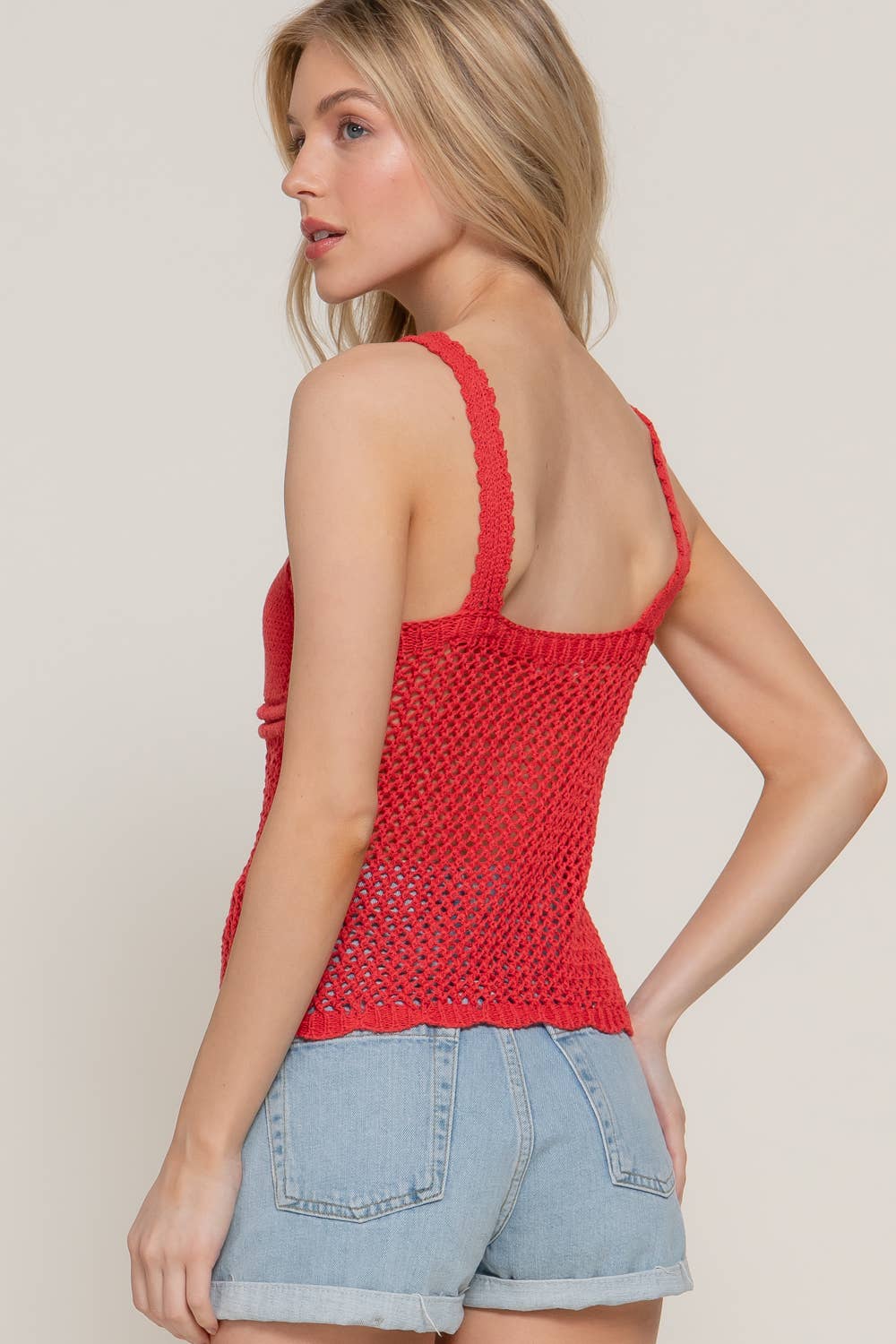 V-Neck Crochet Tank
