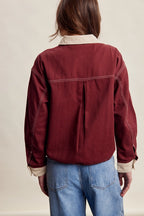 Contrast Trim Western Utility Jacket