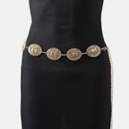 Western Horse Engraved Concho Chain Belt