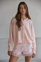 Knit Sweater Crew Neck Cardigan