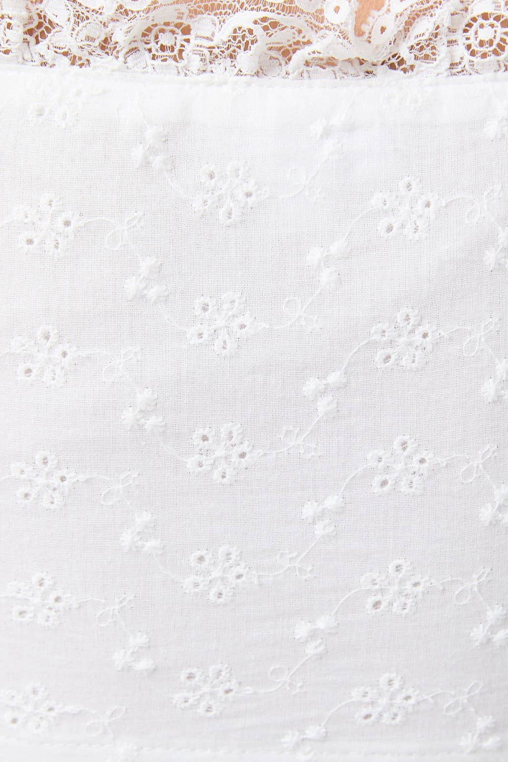 Cotton and Lace Eyelet Tank