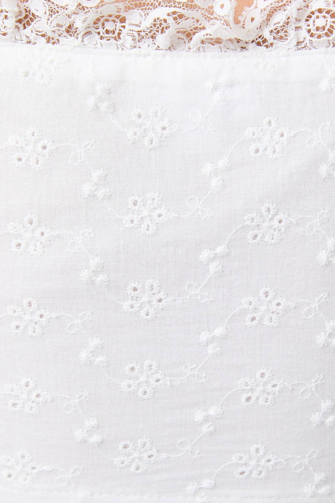 Cotton and Lace Eyelet Tank