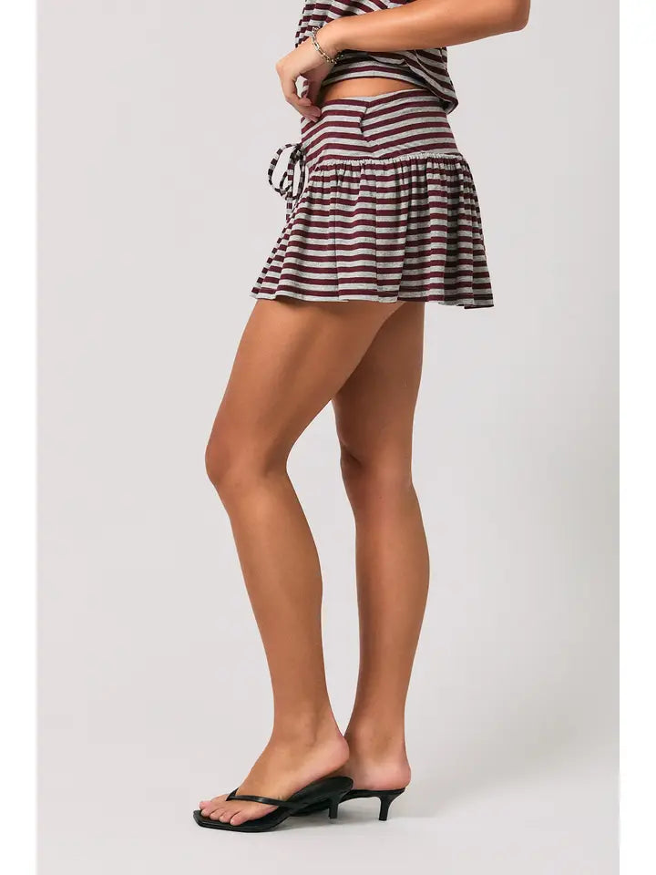 Mid Rise Stripe Skort