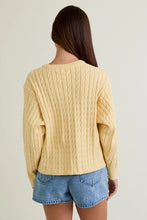 Load image into Gallery viewer, Butter Yellow Cable Knit Cardigan